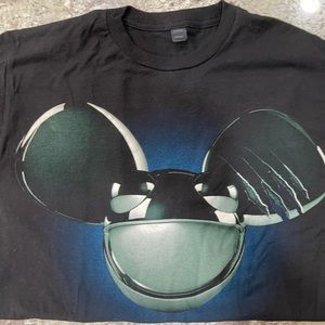 DeadMau5 Mouse Ears Black Graphic TShirt DJ Techno Dance Music Medium